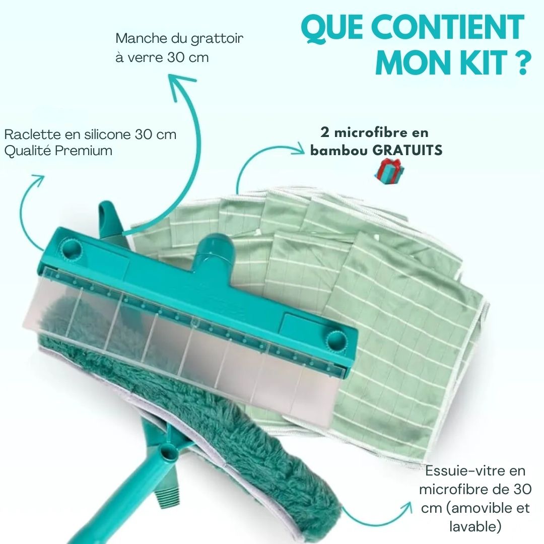 AquaBLADE™ - Kit raclette de fenêtre en silicone recyclable